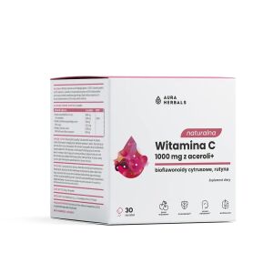AURA HERBALS Naravni vitamin C 1000 mg iz acerole