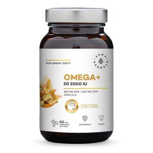 AURA HERBALS Omega+ Vitamin D3 2000 IU (60 kapsul sgel) - Viking Supplements