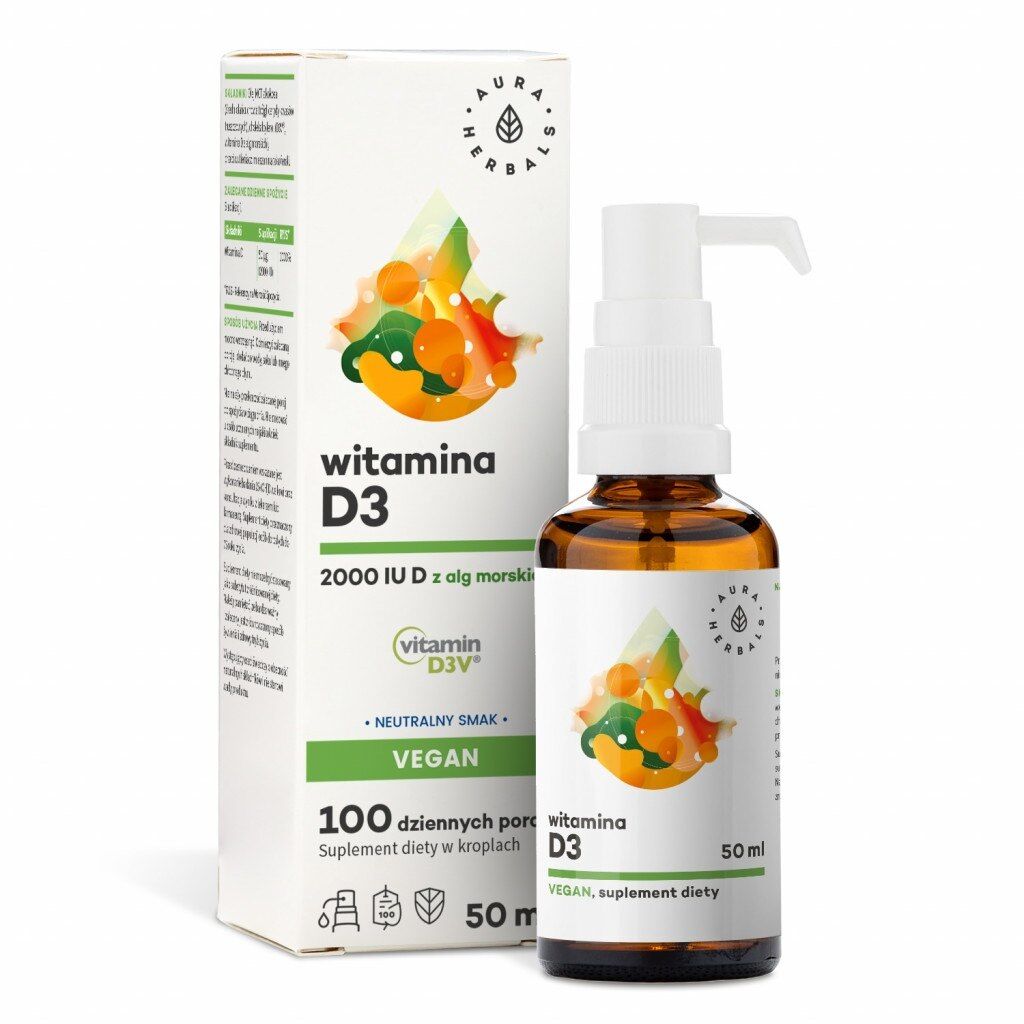 AURA HERBALS Vitamin D3 2000 IU, veganski (50 ml / 1