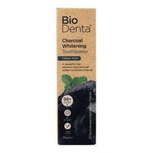 BECONFIDENT BioDenta zobna pasta za beljenje z aktivnim ogljem z okusom sveže mete (75 ml) - Viking Supplements
