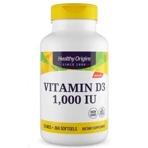 HEALTHY ORIGINS Vitamin D3 1000 IU (360 kapsul) - Viking Supplements