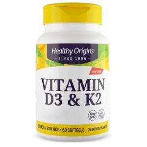HEALTHY ORIGINS Vitamin D3 in K2 (60 kapsul) - Viking Supplements