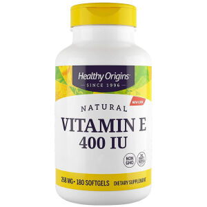 Healthy Origins Naravni vitamin E 400 IU, 180 mehkih kapsul - Viking Supplements