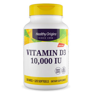 Healthy Origins Vitamin D3 Depot 10 000 IU 120 mehkih kapsul - Viking Supplements