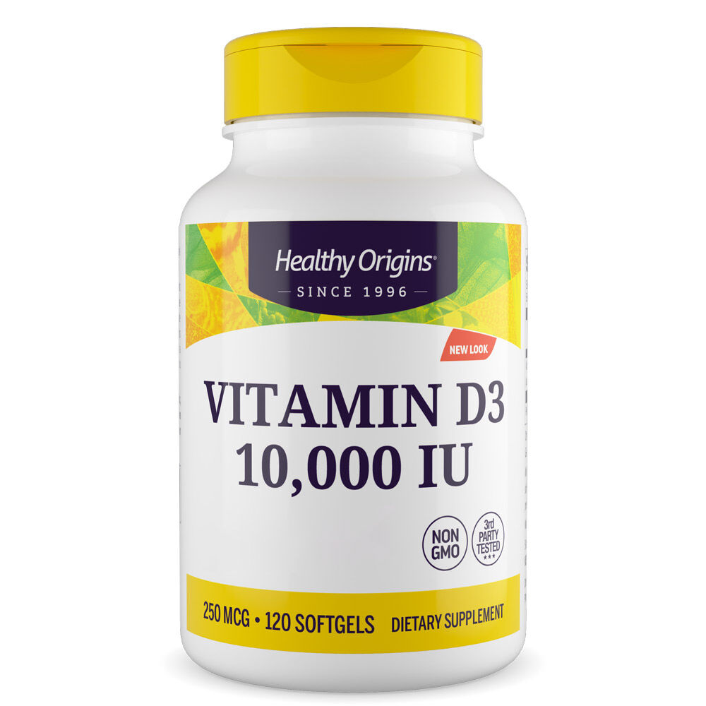 Healthy Origins Vitamin D3 Depot 10 000 IU 120 mehkih kapsul - Viking Supplements