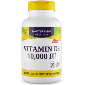 Healthy Origins Vitamin D3 Depot 10 000 IU 360 mehkih kapsul - Viking Supplements