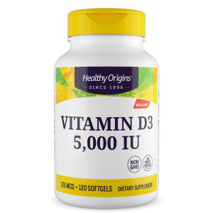 Healthy Origins Vitamin D3 Depot 5 000 IU 120 mehkih kapsul - Viking Supplements
