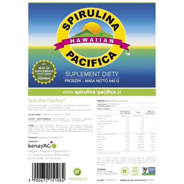 KENAY Spirulina Pacifica v prahu (540 g / 19