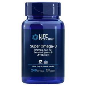 LIFE EXTENSION Super Omega-3 EPA/DHA s sezamovimi lignani in izvlečkom oljk – različica za EU (240 kapsul, ki se zlahka pogoltnejo) – Viking Supplements