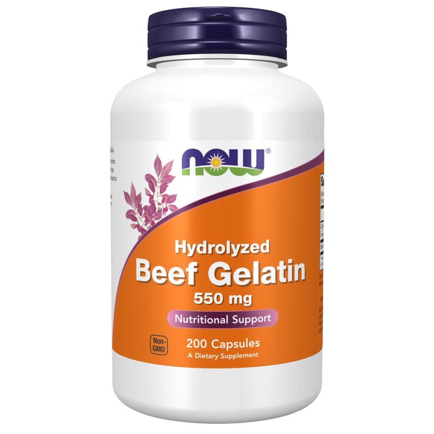 NOW FOODS Goveja želatina 550 mg (200 kapsul) - Viking Supplements