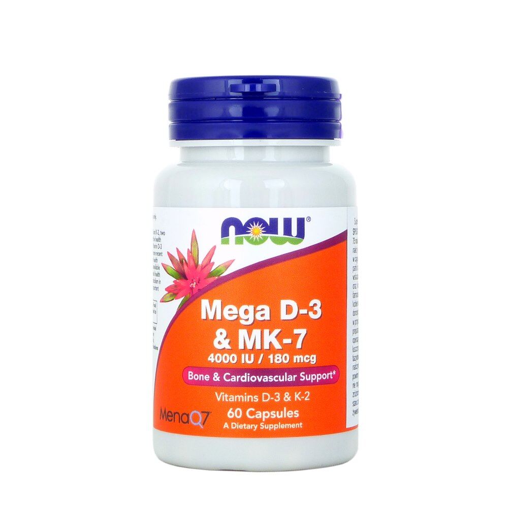 NOW FOODS Mega D3 & MK-7 (60 kapsul) - Viking Supplements