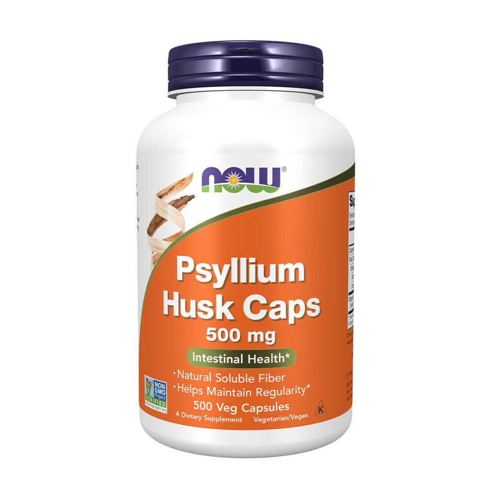 NOW Psyllium Husk 500 mg (500 rastlinskih kapsul) - Viking Supplements