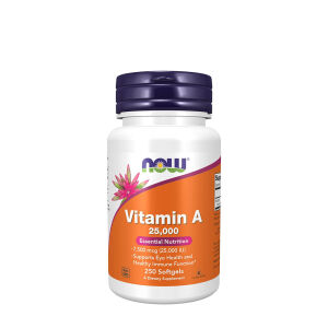 NOW Vitamin A 25.000 IU (250 mehkih kapsul) - Viking Supplements