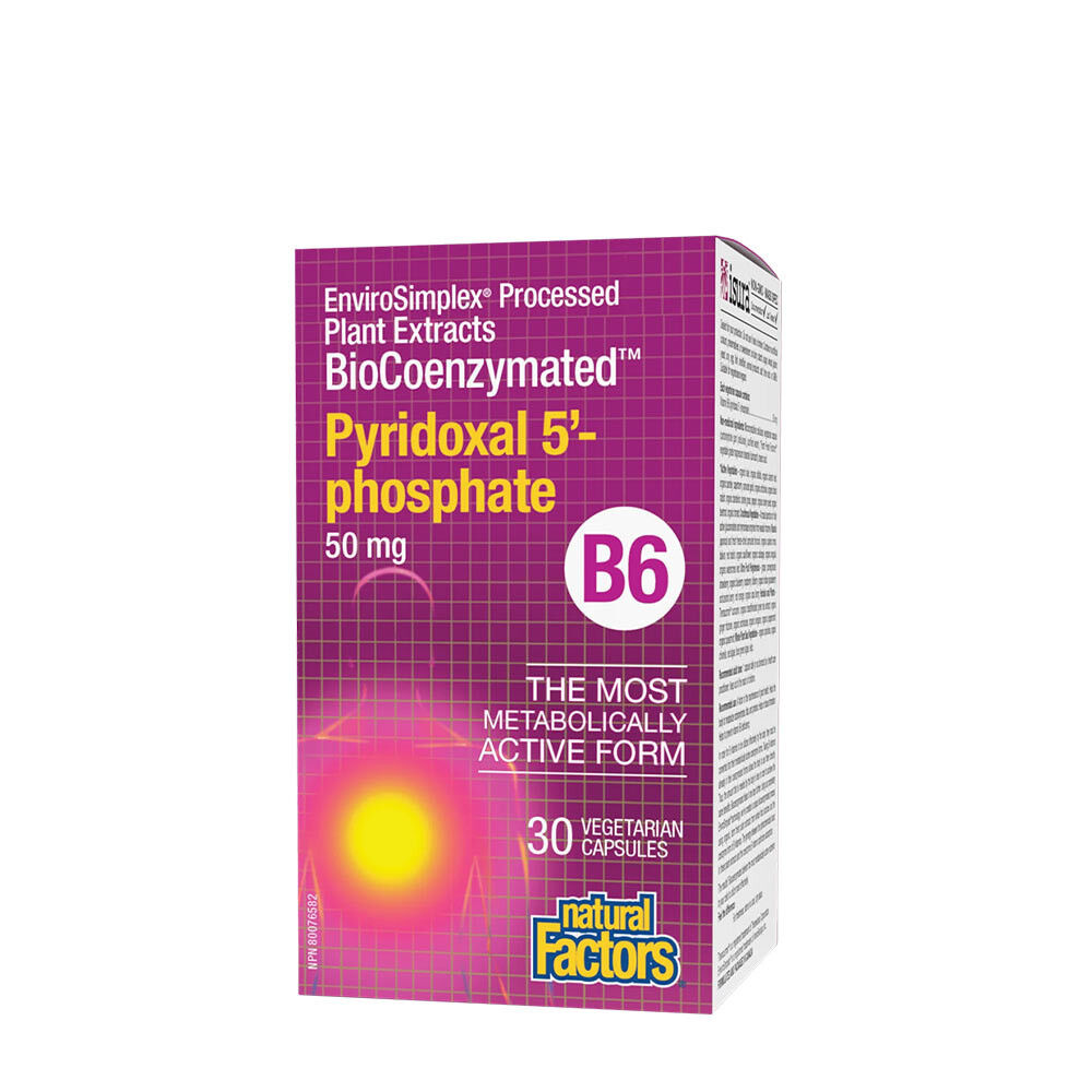 Natural Factors BioCoenzymated piridoksal-5-fosfat B6 50 mg (30 rastlinskih kapsul) – Viking Supplements