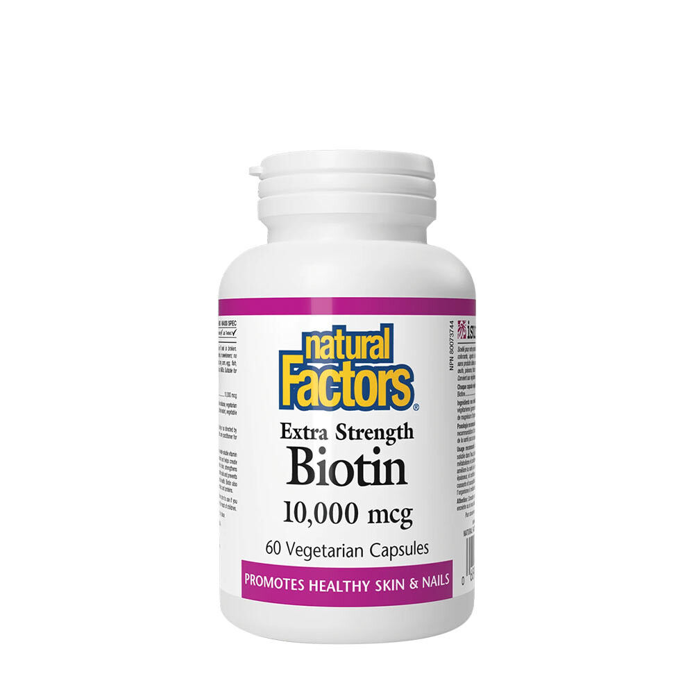 Natural Factors Biotin, ekstra moč, 10
