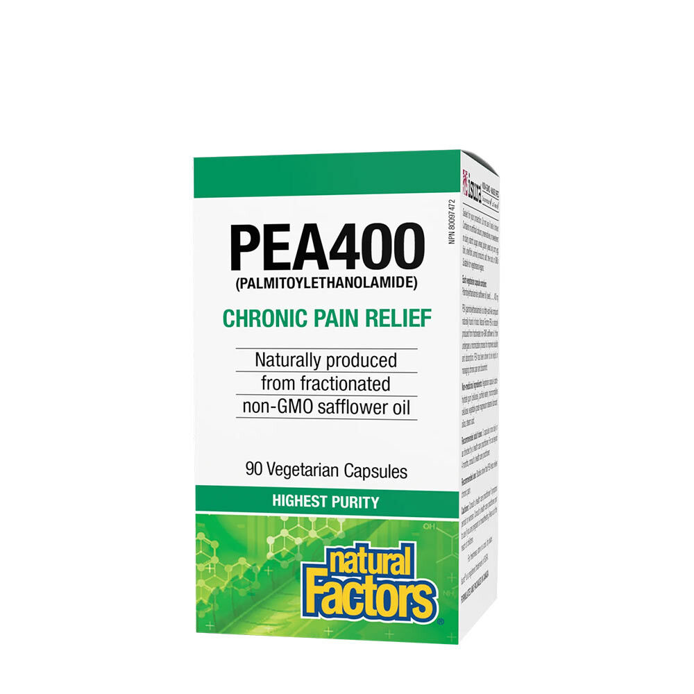 Natural Factors PEA400 Palmitoylethanolamide (90 rastlinskih kapsul) - Viking Supplements