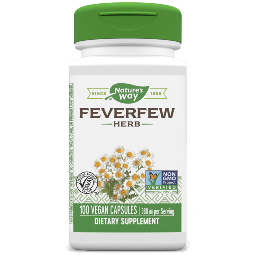 Nature's Way Feverfew zelišče 380 mg, 180 rastlinskih kapsul – Viking Supplements