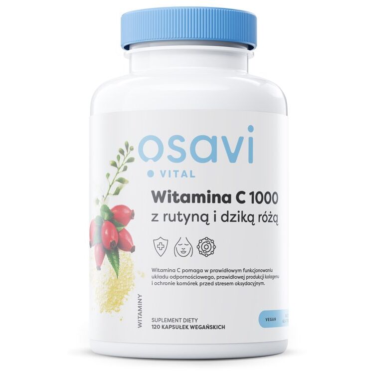 OSAVI Vitamin C 1000 z rutinom in šipkom (120 kapsul) - Viking Supplements