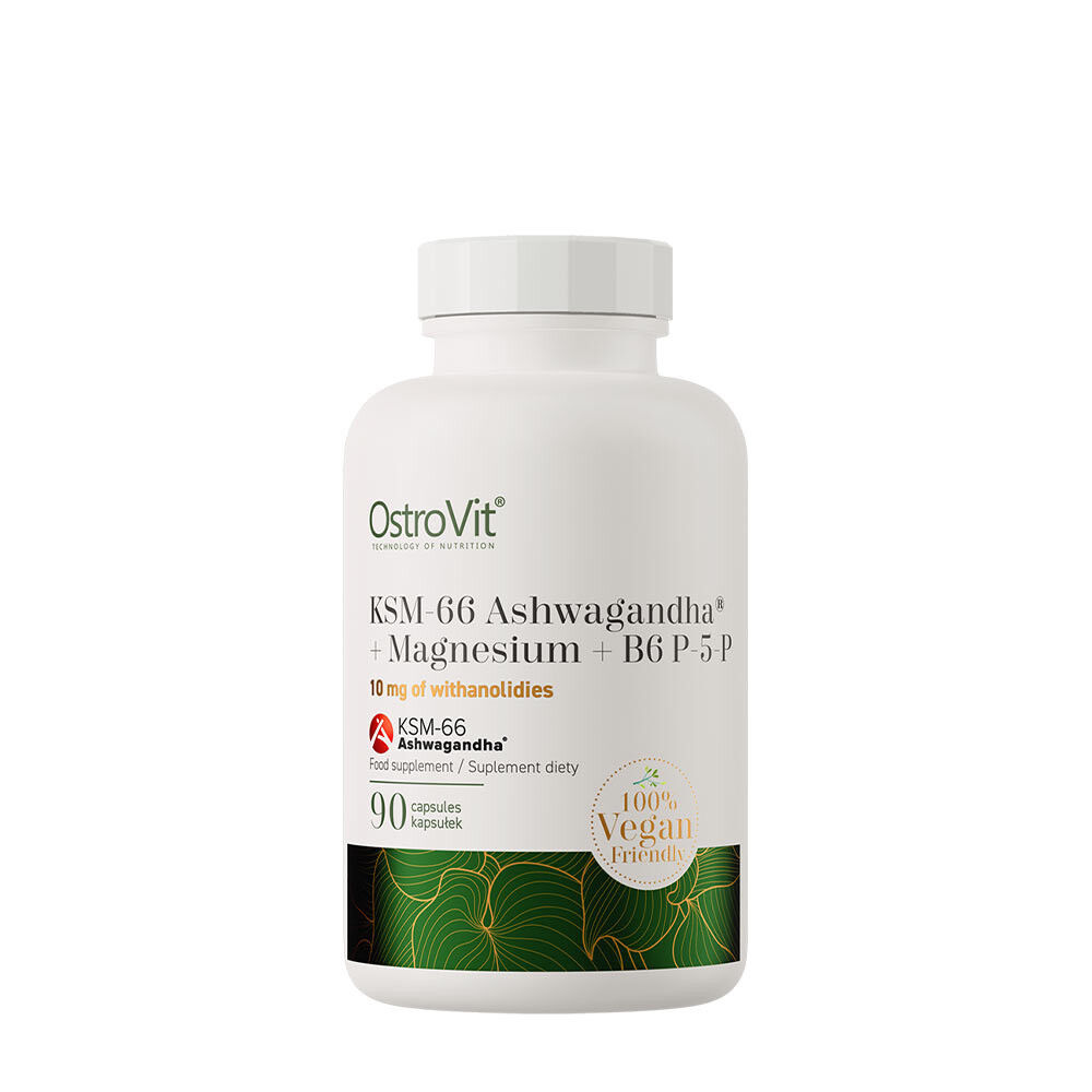 Ostrovit KSM-66 Ashwagandha® + magnezij + B6 P-5-P (90 rastlinskih kapsul) - Viking Supplements