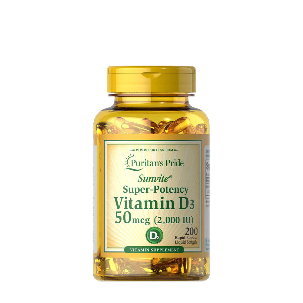Puritans Pride Vitamin D3 2000 IU (200 mehkih kapsul) - Viking Supplements