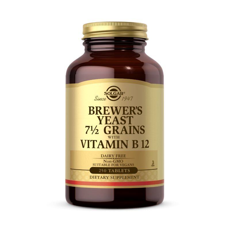 SOLGAR Pivska kvasovka 7 1/2 zrn z vitaminom B12 (250 tablet) - Viking Supplements