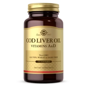 SOLGAR Jetrno olje trske – vitamini A in D (250 kapsul) – Viking Supplements