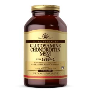 SOLGAR Glukozamin, hondroitin in MSM z Ester-C v ekstra močni formulaciji (180 tablet) – Viking Supplements
