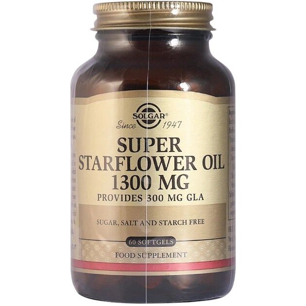 SOLGAR Super Starflower Oil 1300 mg – olje iz ogorčnika (60 kapsul) – Viking Supplements