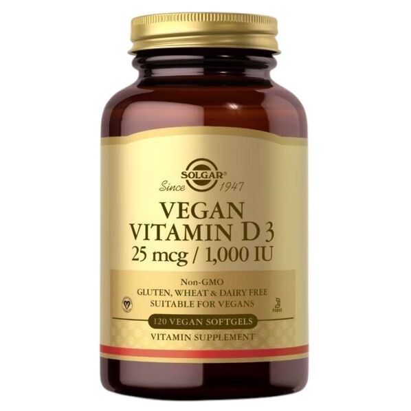 SOLGAR Vitamin D3 25 mcg (1000 IU) (120 mehkih kapsul) - Viking Supplements