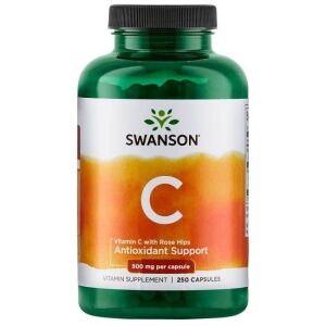 SWANSON Vitamin C 500 + divja vrtnica 250 kapsul - Viking Supplements