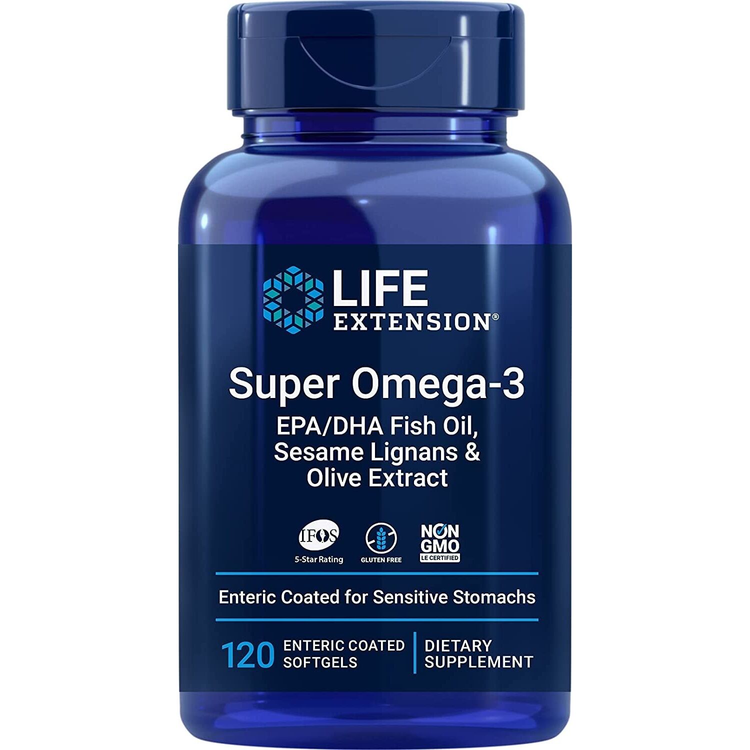 Super Omega-3 EPA/DHA s sezamovimi lignani in izvlečkom oljk – 120 mehkih kapsul z enterosolubnim premazom – Viking Supplements