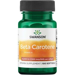 Swanson beta-karoten 25 000 IU (7 500 mcg) 100 mehkih kapsul – Viking Supplements