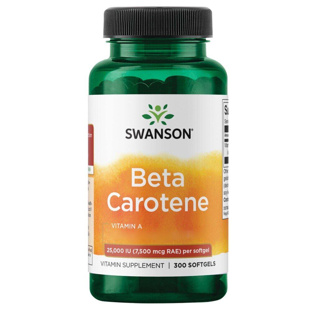 Swanson beta-karoten 25 000 IU (7 500 mcg) 300 mehkih kapsul – Viking Supplements