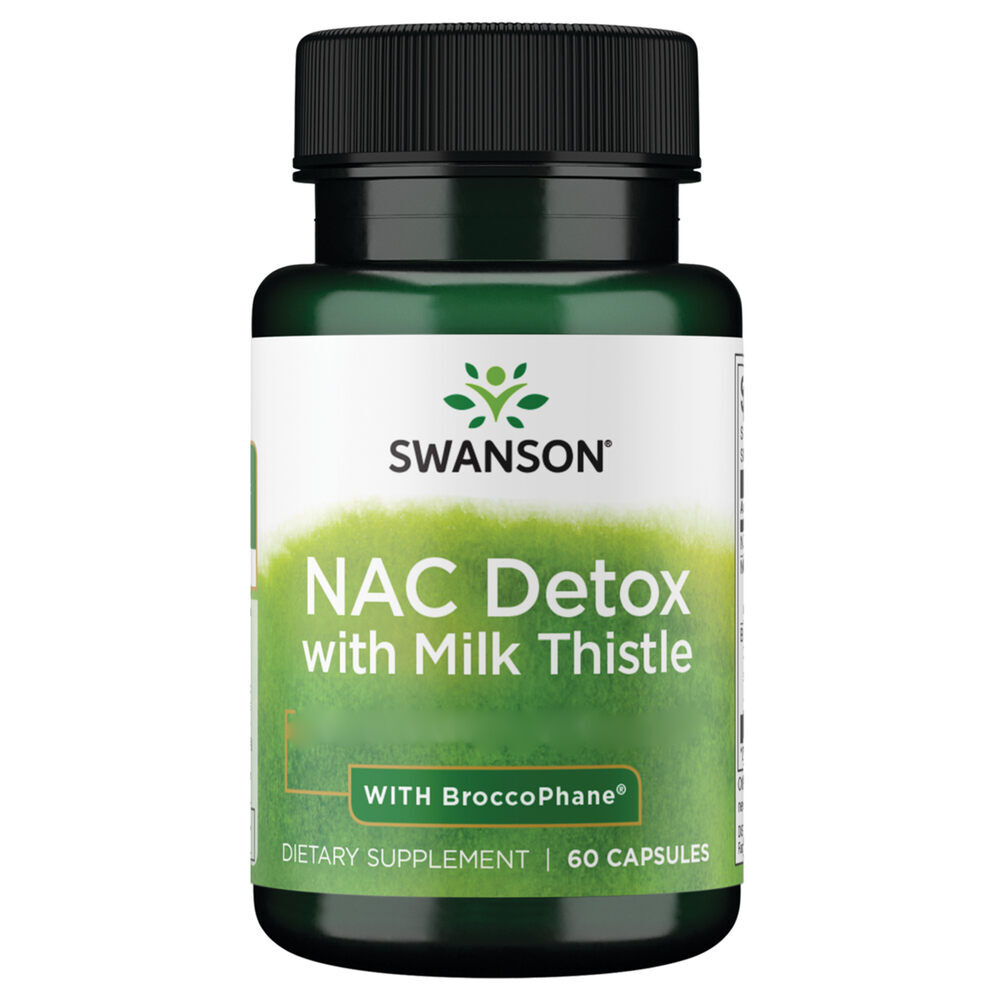 Swanson NAC Detox Depot z mlečnim osatom – z Broccophane, 60 kapsul – Viking Supplements