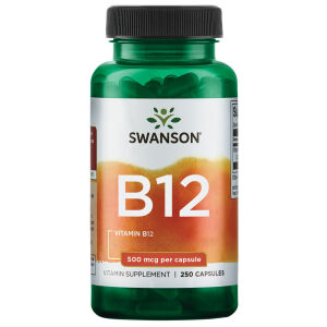Swanson Vitamin B12 500 mcg, 250 kapsul – Viking Supplements
