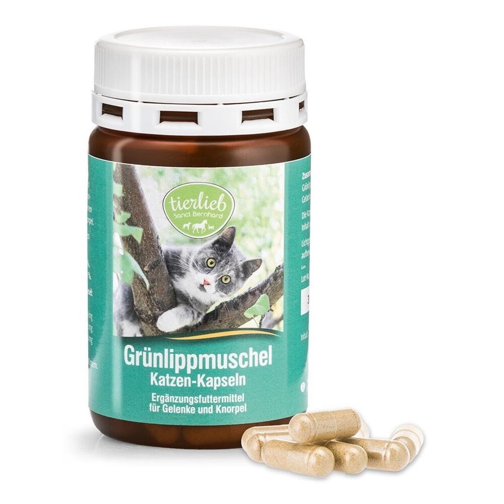 TIERLIEB Kapsule z zeleno-ustno školjko za mačke (90 kapsul) - Viking Supplements