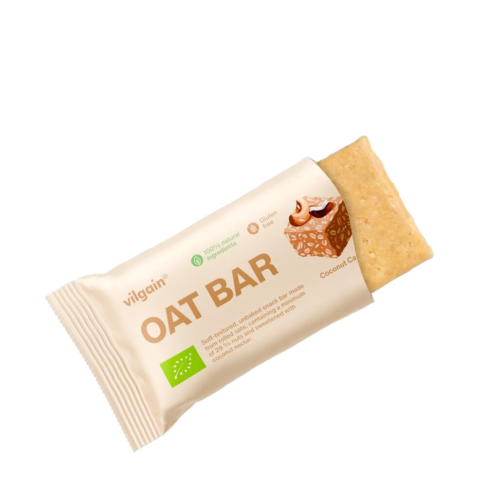 Vilgain Bio ovseni batonček s kokosom in indijskimi oreščki (50 g) - Viking Supplements