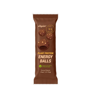 Vilgain energijske kroglice iz rastlinskih beljakovin BIO s kakavom in arašidi (45 g) - Viking Supplements