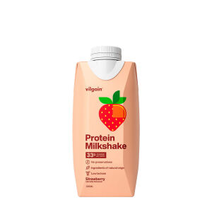 Vilgain beljakovinski mlečni napitek z okusom jagod (330 ml) - Viking Supplements