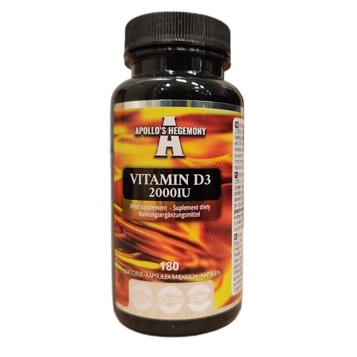 Vitamin D3 2000 IU – 180 mehkih kapsul – Viking Supplements