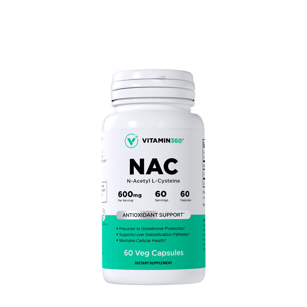 Vitamin360 NAC 600 mg – N-acetil-L-cistein (60 rastlinskih kapsul) – Viking Supplements