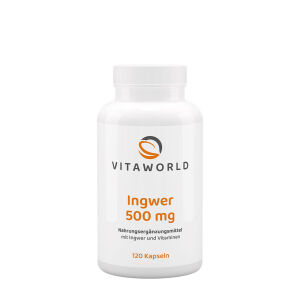 Vitaworld Ingver 500 mg (120 kapsul) - Viking Supplements